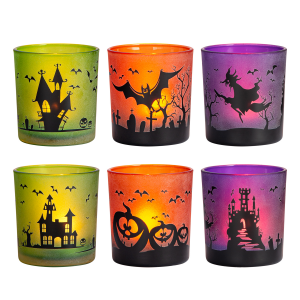 QRF Halloween Votive Candle Holders مختلف نمونن سان، Tealight Candle Holders for Halloween Table Centrepiece Party Home Decoration، دستياب ڇھن ڊيزائنن ۾