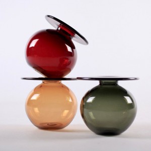 QRF Best Sales Unique Design Colorful Flower Glass Vase