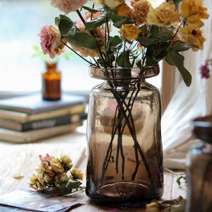 Najpredávanejšie QRF Jedinečný dizajn farebná sklenená váza s dvoma veľkosťami