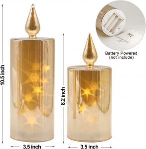 QRF parıldayan ulduz naxışlı şam formasında isti satılan Milad LED lampası, üstün Milad dizaynı və batareya ilə işləyən LED şamlar