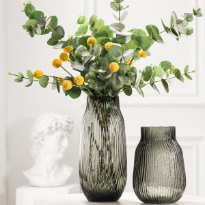 QRF Hot Selling Transparent Striped Flower Vase