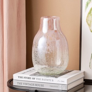 QRF Hot Selling Superior Design Cracked Glass Vase