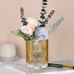 QRF Best Sales Vaso de vidro colorido de deseño único con bola de vidro