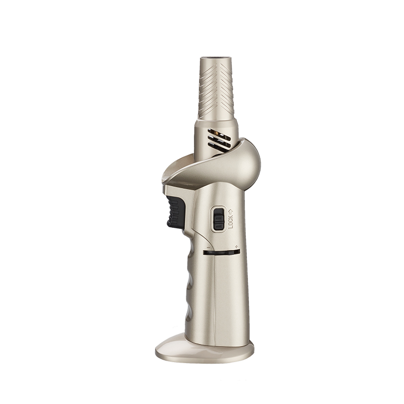 Portable customizable logo refillable butane gas jet torch cigarette lighter cigar lighter