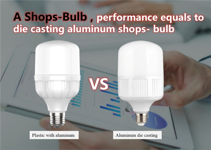 Performance Comparison, New generation plastic with aluminum shops-bulb won!