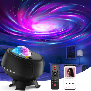 Projektor Star, projektor Galaxy do spálne, nočné svetlo s diaľkovým časovačom a reproduktor Bluetooth