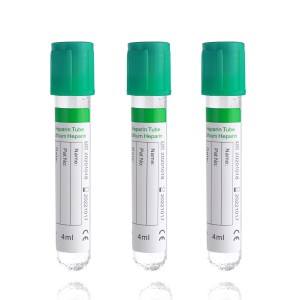 Cheap price Edta K3 Blood Collect Tube - Plastic and Glass Green Top Heparin Vacuum Blood Collection Tube  – Rainbow