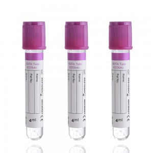 Purple top blood tube with EDTA K2/K3 additive