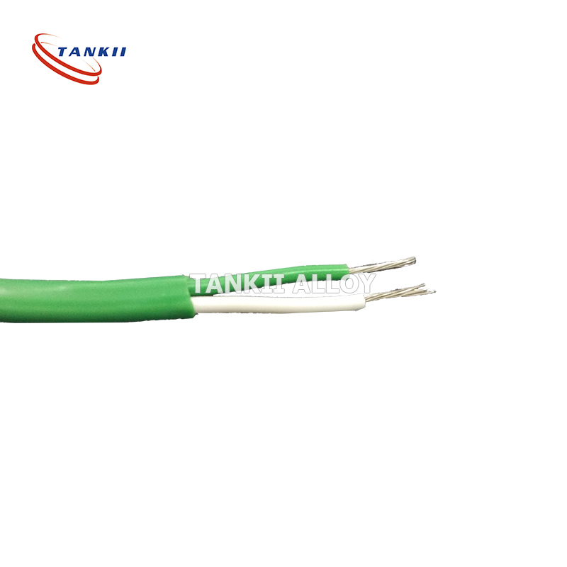 Termopar tipo K estándar chino Cable aislado de silicona verde y blanco 20AWG