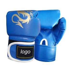 Guantes de boxeo mma de coiro PU de boa calidade de adestramento impresos que gañan guantes de boxeo con logotipo personalizado