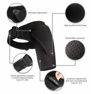 Amazon vende bien la almohadilla de presión del cinturón de soporte personalizado de alta calidad, soporte de hombro de compresión ajustable de neopreno