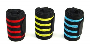 ຫຼຸດລາຄາຂາຍສົ່ງປະເທດຈີນ Custom Fitness Weightlifting Wrist Wraps Multicolor Breathable Wristband Hand Support Gym Wrist Wraps Brace