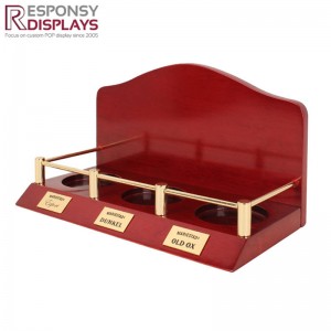 Short Lead Time for Display Stand Accessories - Wooden And Metal Wine Bottle Alcohol Display Holder With Logo – Responsy