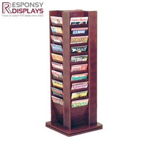 High Quality Floor Wooden Book Magazine POP Display Stand