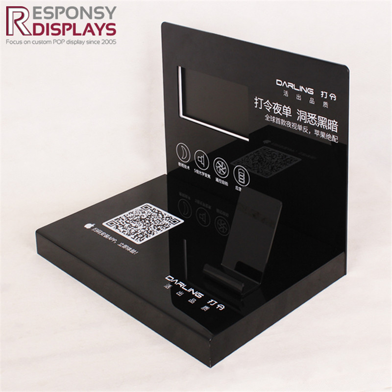 Customized Acrylic Counter Digital Camera Display Shelf With LCD Screen Featured Image