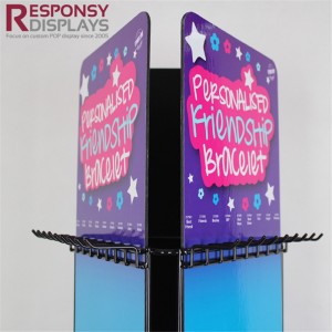 Promotion Accessory Jewelry Metal Rotation Floor Standing Display Rack For Shop Mall