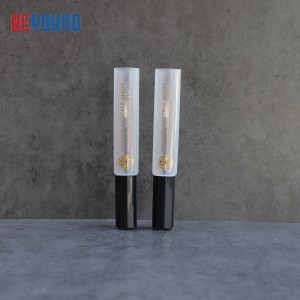 Tubos de brillo de beizos únicos para pestanas baleiras, máscara de brillo de beizos, embalaxe, tubo suave con pincel