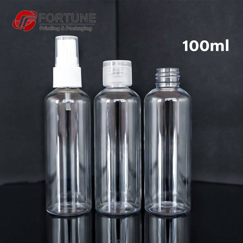 Botellas de spray de plástico transparente PET de venda quente
