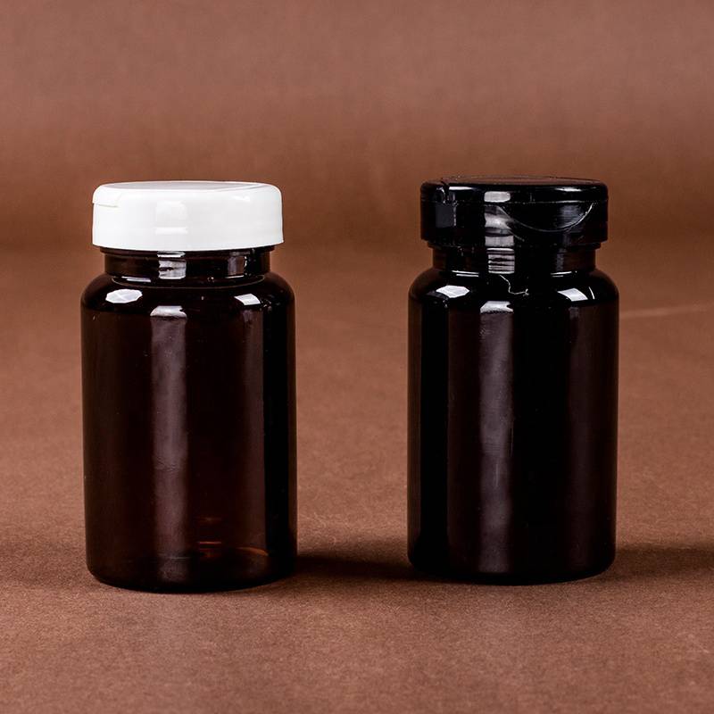 Բարձրորակ սև դատարկ պլաստիկ դեղատոմսով դեղահաբի շիշ