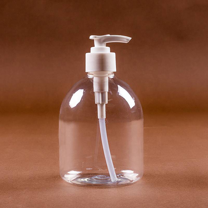 Botella de plástico transparente PET con bomba de espuma para embalaxe de desinfectante de mans