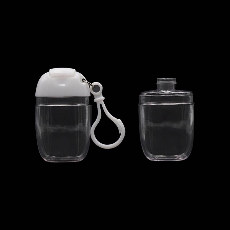 Mini botella de chaveiro líquido de viaxe baleira para embalaxe de desinfectante de mans