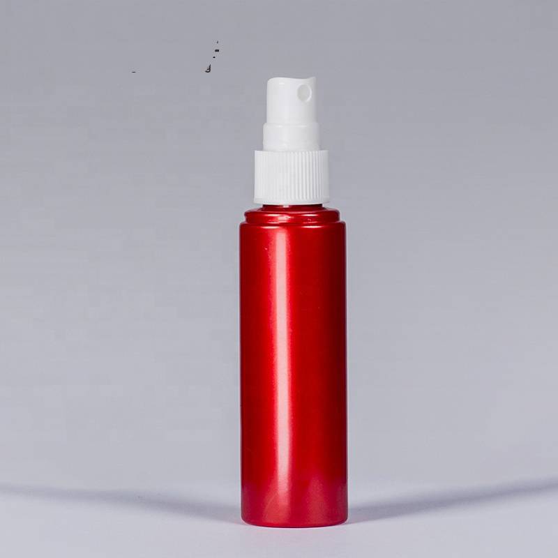 Crvena okrugla plastična boca za dezinfekciju ruku