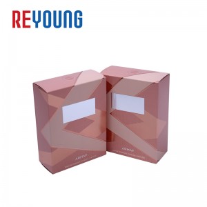 Fábrica de envases cosméticos máis vendida en China Impresión de etiquetas de ouro rosa rosa Envases de maquillaxe e coidado da pel Caixa de agasallo para paquetes de cosméticos