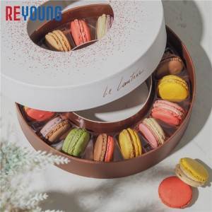 round paper chocolate box with transparent lid