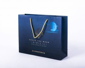 luxury blue paper bag for gift packaging