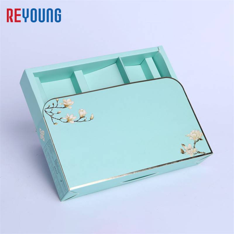 factory sale light blue rigid drawer  box with tray