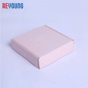 pink square corrugated jewellery paper box with book style lid