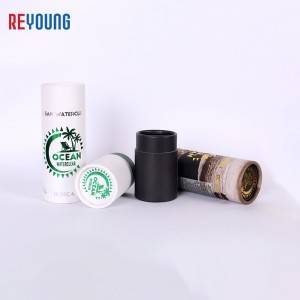 empty paper tube with customized printing with gold foil stamping