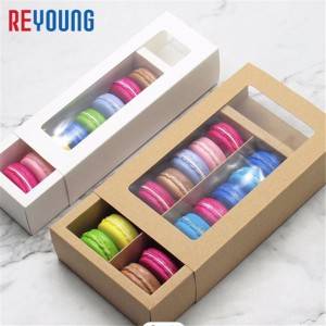 Customized Macaron Packing Box Supplier Luxury White Food Biscuit Sweet Cookie Packaging Paper Macaron Box