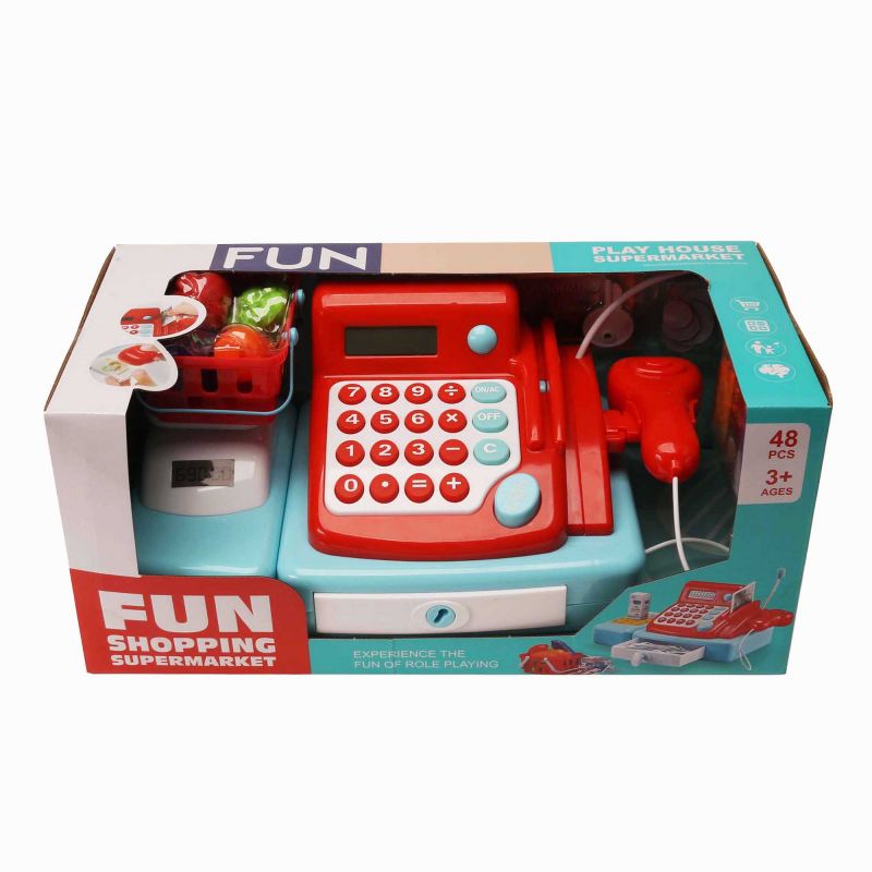 Simulation Supermarket Multi-functional Cash Register toys with sound, right and Weighting scale