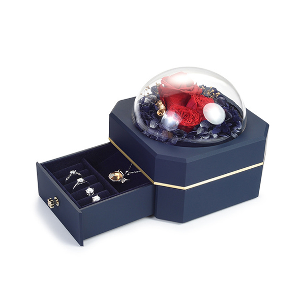 Popular pendant jewelry gift box jewellery ring boxes with flower