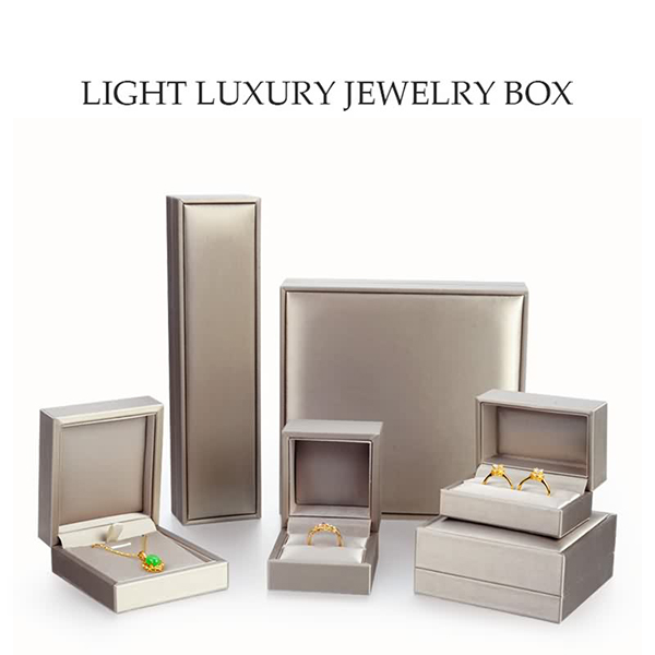 Gold jewellery box luxury jewelry box PU