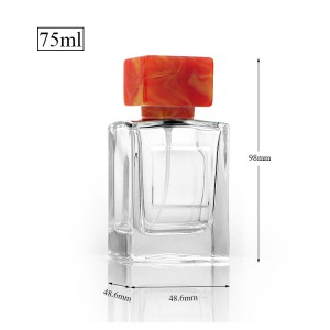 75ml Square Can Paste Metal Nameplate Perfume Bottle With Resin Cap