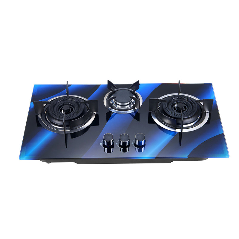 Silindir yerleşik mutfak aletleri 3 brülör üç brülör paslanmaz çelik pişirme gazlı ocak gaz ocak gaz sobası RDX-GH012