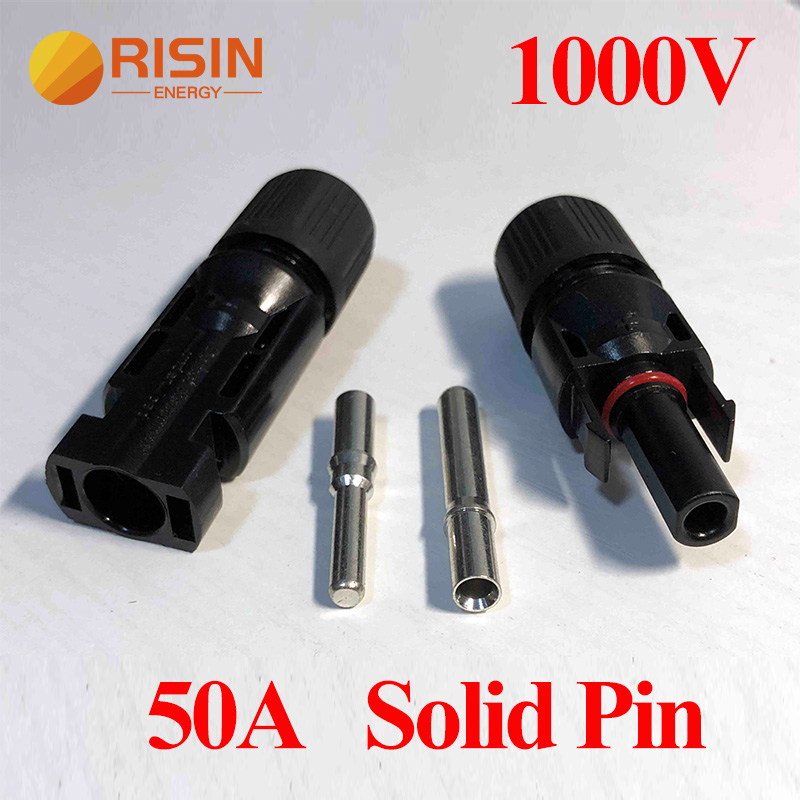 İndirimli Fiyat 50A Katı Pin Sac Pin MC4 IP67 Amphenol Su Geçirmez DC 1000V MC Fotovoltaik Konnektör