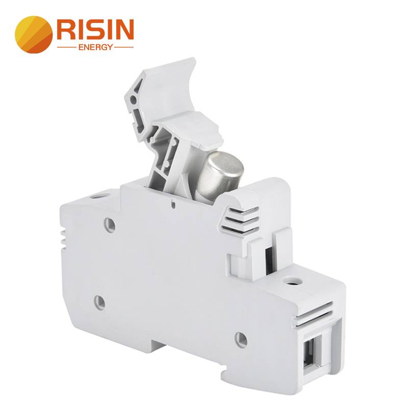 Risin 63A Solar Fuse Holder 1500V DC wire fusible 14x65mm gPV fuse Din Rail holder para sa solar pv system circuit protection