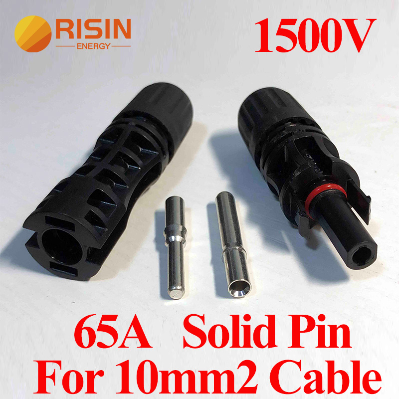 Risin PC Insulasi MC4 Solid Pin nyambungkeun 10mm2 Solar Cable High ayeuna Mawa Kapasitas IP68 Waterproof