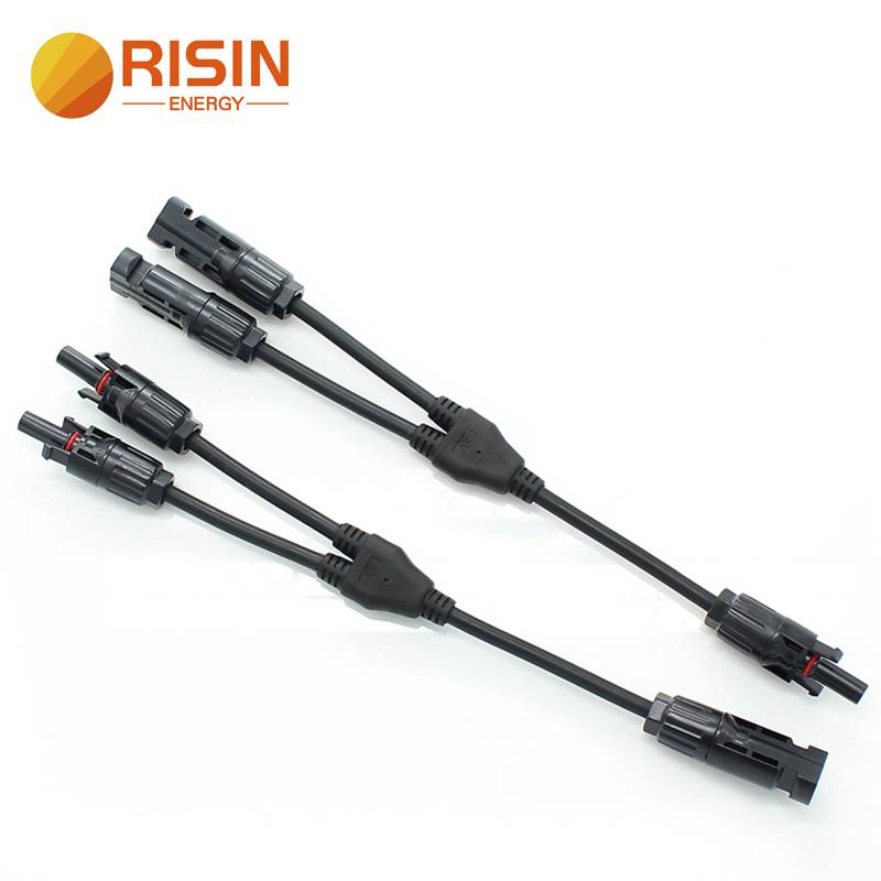 PV-kabelmatta av god kvalitet – 2to1 MC4 Y-kontakt som ansluter solpaneler parallellt eller i serie – RISIN