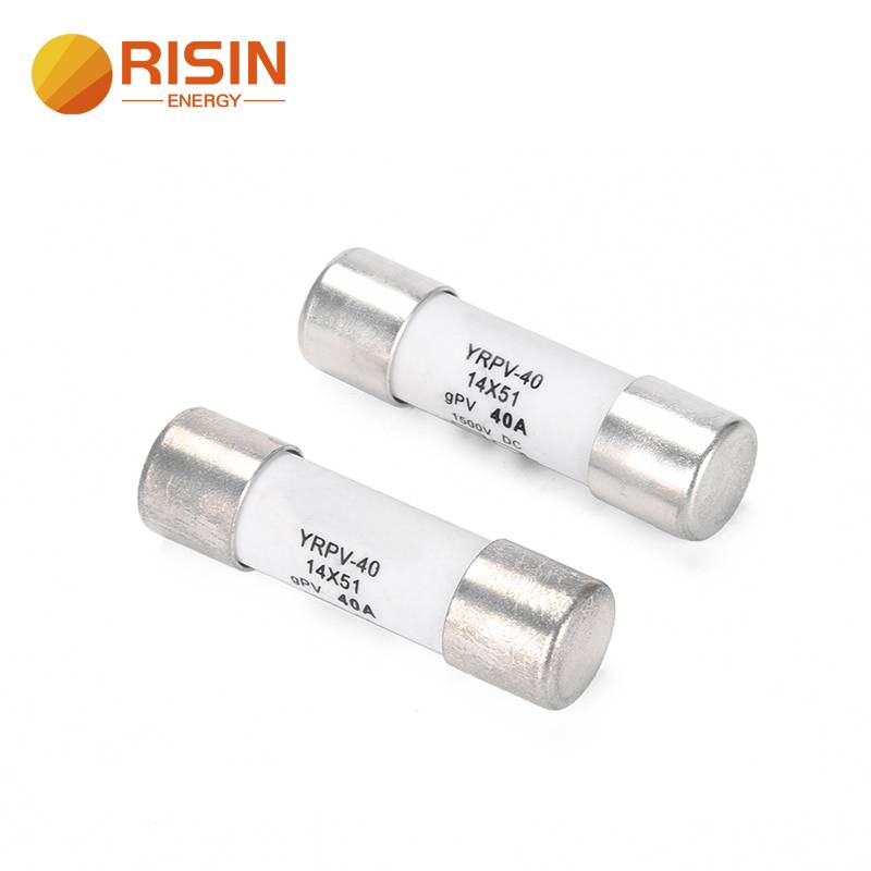 Risin 40A 1500V DC Solar PV Fuse 14x51mm PV fuse holder low voltage thermal fuse