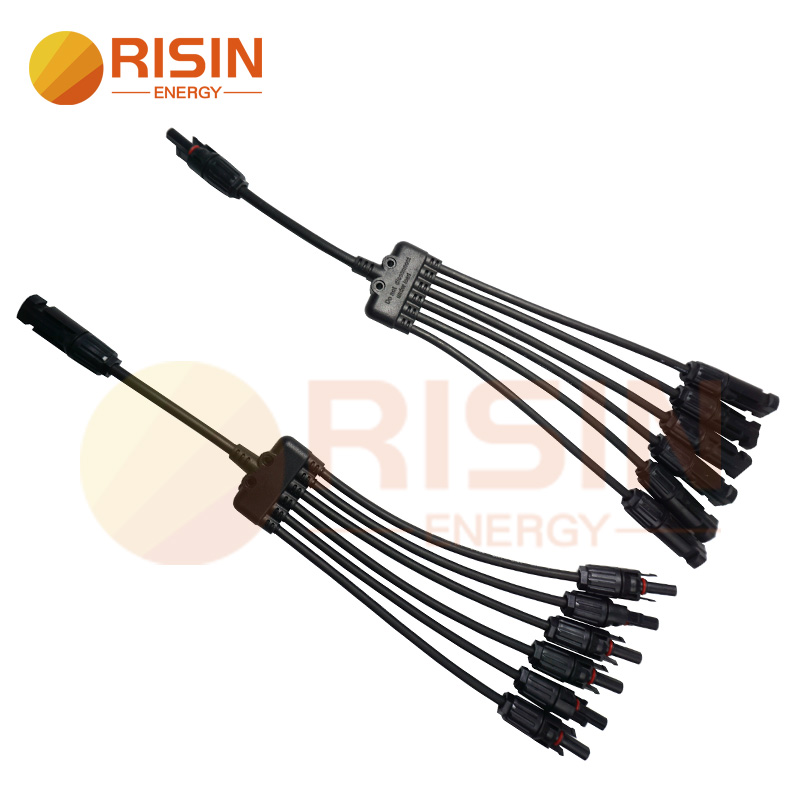 Njikọ nke alaka anyanwụ 6 ruo 1 MC4 Njikọ 6 Way Solar Panel Parallel Cable Connection 50A Featured Image