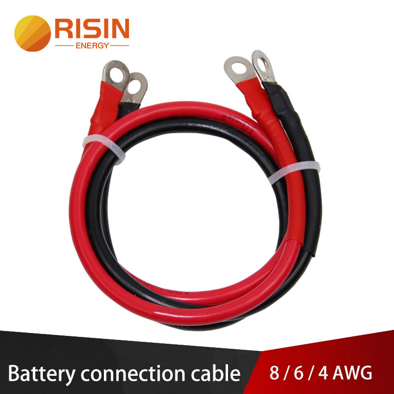 Risin Solar Battery Connection Cable 8/6/4 AWG High Current Terminal Lugs Wire Solar Inverter Dc Battery Connect Kabel