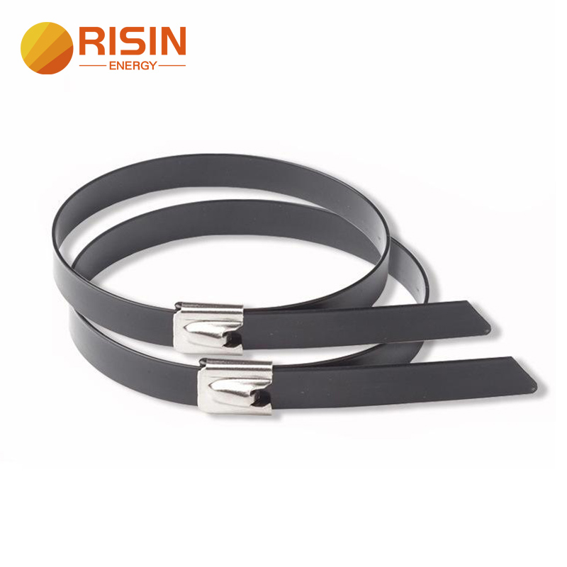 Kualitas luhur nyepetkeun kabel dasi stainless steel-Self Lock PVC Epoxy coated tali dasi 100/150/200/250/300/350mm