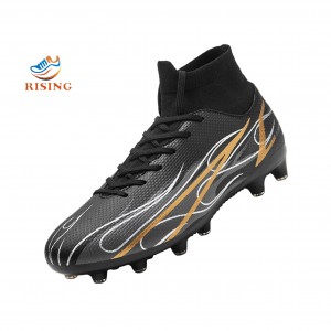 Mens Soccer Cleats ស្បែកជើងបាល់ទាត់ Spikes Shoes High-Top Unisex Outdoor/Indoor Training Athletic Sneaker