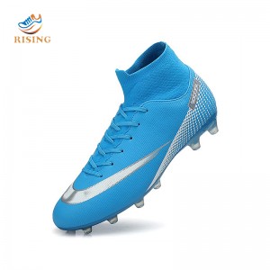 Pêlavên Futbolê yên Mens Boots Futbolê Spikes Shoes High-Top Unisex Outdoor/Indoor Training Athletic Sneaker