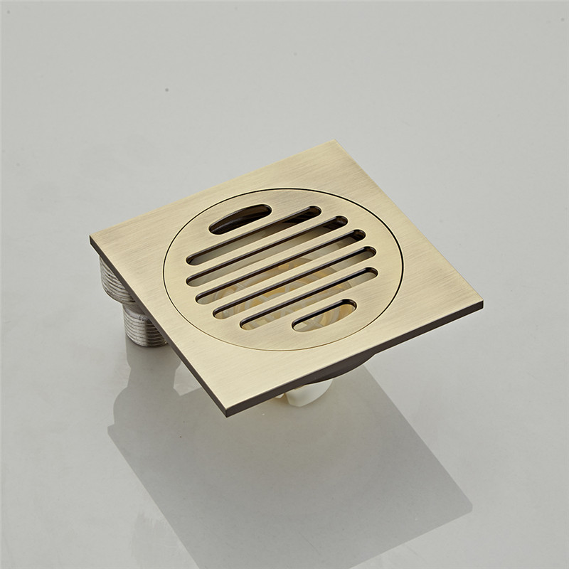Простий квадратний дренаж для ванної кімнати Латунний слив для підлоги 10x10 см