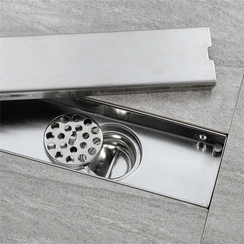 Rectangular 304 Stainless Steel Linear Shower Floor Dain Utali 60cm 80cm